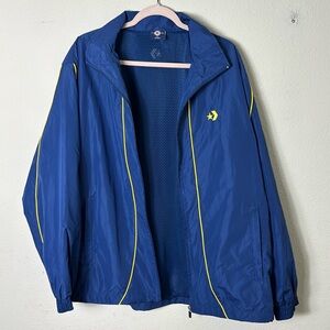 Vintage Converse All Star Zip Up Windbreaker Jacket Blue Yellow size XL